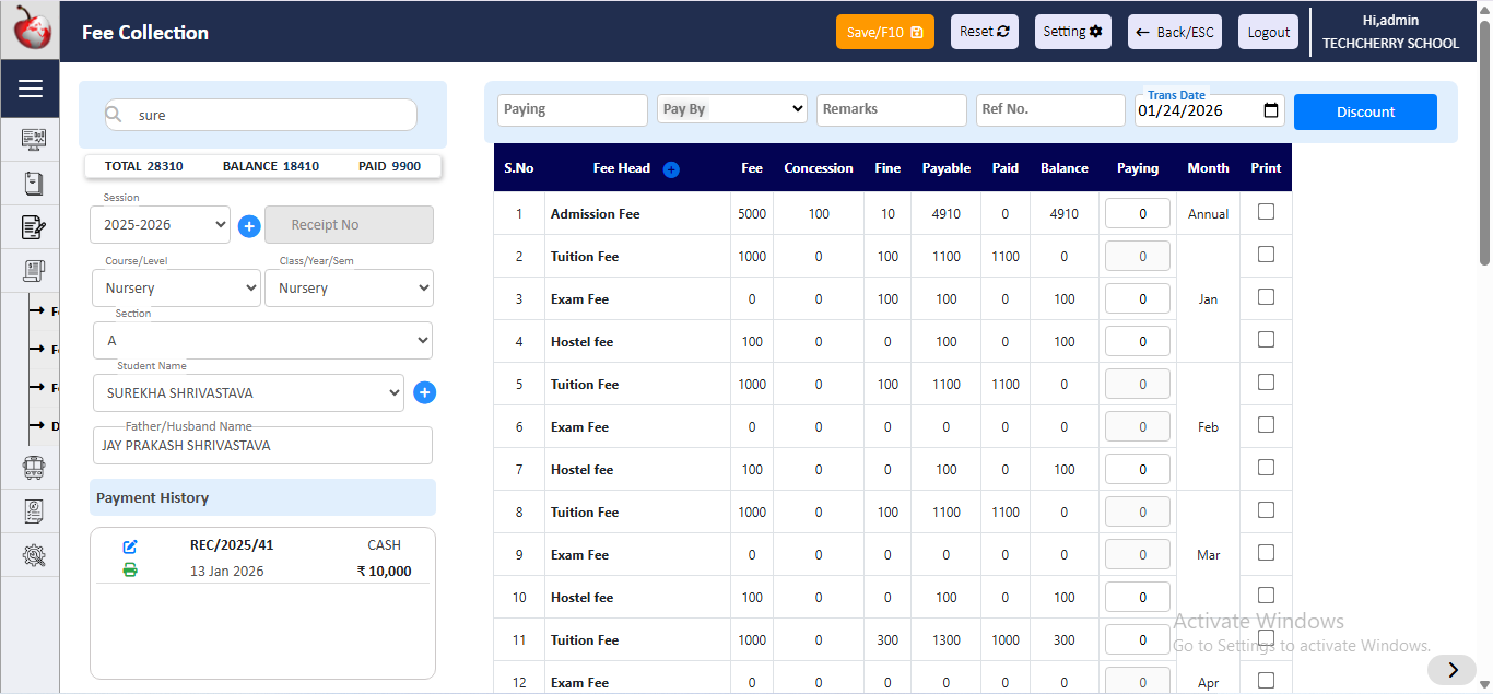 Fees Management & Online Payment